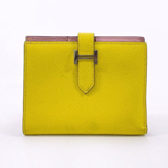 HERMES Yellow Leather Wallet - Picture 1 of 12
